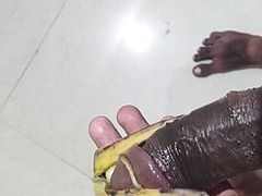 Cumming my black banana in balcony in heavy traffic
