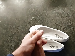 White summer ballerinas