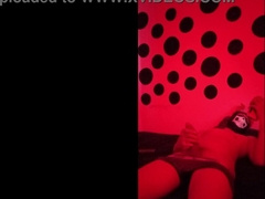 Crazy dude milking in the guest room with a costume