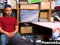 Perps4Sale.com - Blindfolded twink thief mouthfucked by kinky policeman