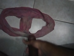 Cum-tribute on dirty old panties from my slut neighbor