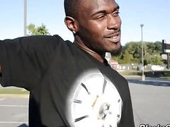 Keith Cook's tight behind is stretched wide by black meat