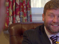 Office jock pummels twunk after job interview