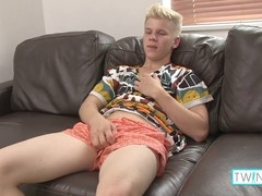 Super cute slender twink Matthew M gets off with fingers in his caboose