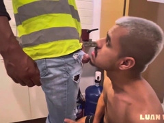 The horny lil man asked for water, but he was truly insatiable for the delivery boy's dinky!!!