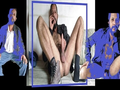 Smoking in blue jeans