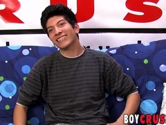 New Twunk Masturbates off and Shoots A Load Stiff at the Audition Sofa