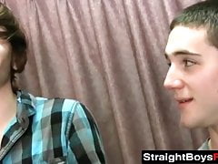 Straight young men have their dick sucked by amateur vixen