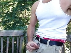 Pounding my pecker on the public pier - verbal, cumshot