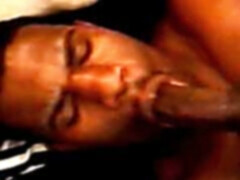 Hot black gay man enjoys dick sucking and ass fucking