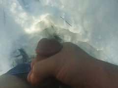 Moaning in the mountains masturbating