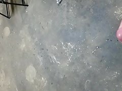 Cumming in the garage