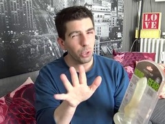 Solo gay plug anal scene with a perfect fit and huge dildo