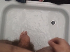 Toying with your salami in the bathroom