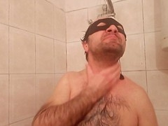 Furry stud Earl Smile enjoys a shower session