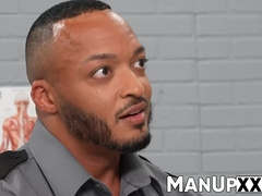 Horny dude rams his dick in a white mans mouth