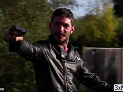 Horny British hunks Gabriel Cross and Jake Bass are both in hardcore gay fucking action