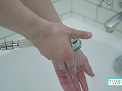 Blonde Boy Liam P Beats His Meat In The Shower!