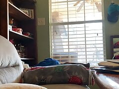 Chubby bear strokes cock shoots cum close up