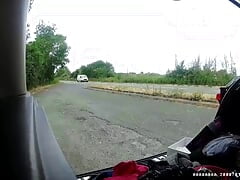 cross dress in public layby getting changed as cars drive past