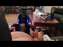 Testing XT5 Auto Stroker Toy on my uncut dick into till I CUM Part 2