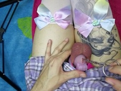 Sissy crossdresser locked chastity, amateur crossdresser, skinny crossdresser