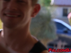 Ripped Eddie Patrick destroys Johnny Donovans asshole on his couch