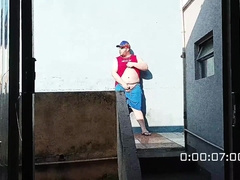 Bad men caught having intercourse on the rooftop, insatiable in the sun (UTTER ON CRIMSON)