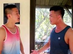 Asian twink enjoys big cock blowjobs and rectal fun