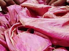 Dick head rub with pink shaded satin silky salwar of neighbour (31)