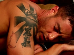 Steamy deepthroat and rimjob leads muscular man to steamy anal affair