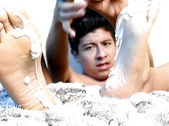 Delicious feet full of cream