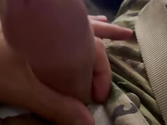 Jerking off in my military army uniform wearing tighty whities (no cum shot)
