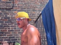 DiegoB shower n backyard fuck