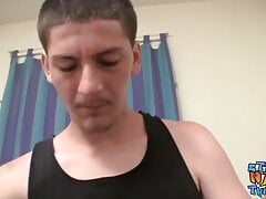 Straight chain smoker Daniel Delong uses fleshlight to cum