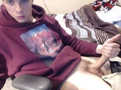 Amateur twink, cum tribute, gay cumshot