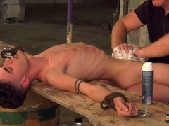 BOYNAPPED - Bound twink Jesse Evans milked for cum by Sebastian Kane