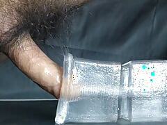 masturbation with transparent sex toy
