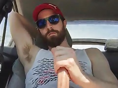 Naked wank in car with a buddy