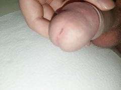 Urethral Sounding inside a condom, with cockring