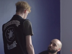 Facial hair, jism, muscled