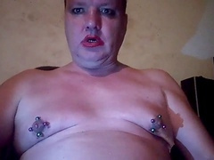 Gay, sissy nipples, piercings