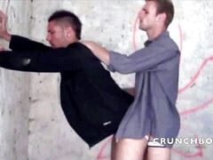 Enzo fucked by Leo, a sexy worker in a suit and class uniform