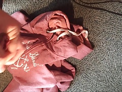 Rubbing my cock with soft jacket