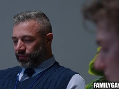 Chief stepparent ravaging son in his office - Cole Connor & Gage Palmer