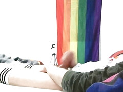 Sammy Andrews cumming on panties then wearing them