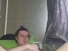 Fellow Stroking Humungous Unshaved Dick