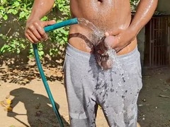 Youthfull, big black cock, bathroom