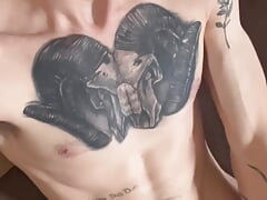 Tatted south african flexing nude
