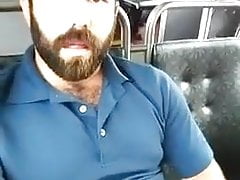 Handsome bear bus wanking